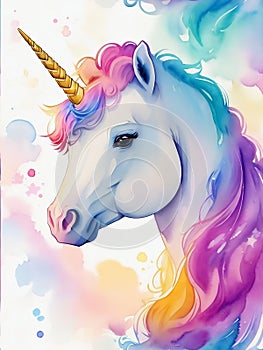 Cute and Lovely Unicorn Face photo