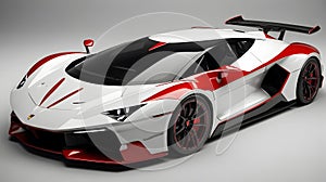 Supercar: Animated Cutting-Edge Powerful Supercar on a Pristine White Background photo