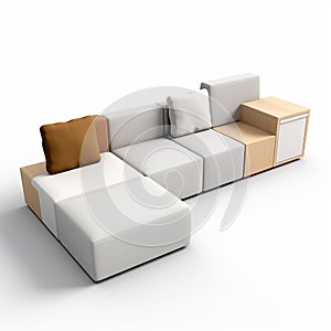 Modern Modular Sofa in a white background
