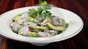 Ensalada de Aguacate: Refreshing Avocado Salad with Onion and Lime photo