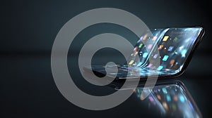 Innovative folding screen technology next generation flexible display smartphone device concept design render