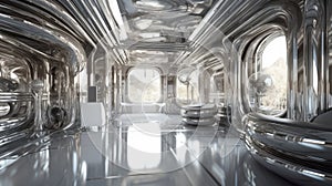 Futuristic Silver & Antique Interior with Award-Winning Desig photo