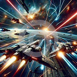 Epic Sci-Fi Space Battle: AI Crafted Futuristic Warfare
