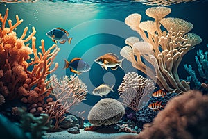 Cinematic Underwater World: Stunning Coral Reefs and Fish in Hyper-Detailed Bokeh