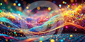 Abstract Visualization of a Dynamic Data Stream A Macro Perspective on Particle Flow in a Futuristic Technology