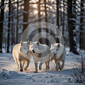 Winter Pack: AI-Generated Arctic Wolves in Snow