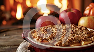 Experience the taste of fall with our fireside apple crisp. Freshly picked apples tossed with warm es and topped with a photo