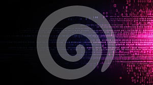 Experience the thrill of a digital hackathon with an abstract binary theme featuring a matrixlike background and vibrant visuals