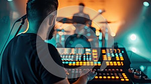 Experience the thrill of a live stage production with stunning lighting, topnotch sound, and expert rigging in a vibrant venue photo