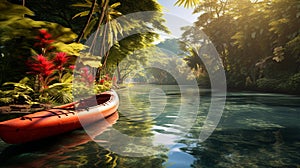 Serene Kayaking Adventure in Tropical Paradise photo