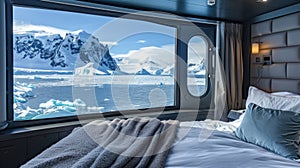 Experience the ultimate combination of adventure and relaxation as you sleep soundly in the heart of the Antarctic far photo