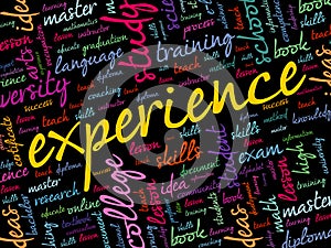 Experience word cloud collage