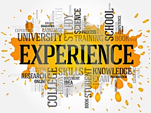 Experience word cloud collage