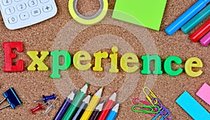 Experience word on cork