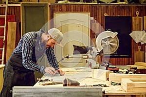 Experienced carpenter in workshop