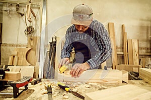 Experienced carpenter in workshop