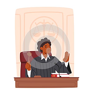 Experienced, Fair, And Authoritative Female Judge Character, Bringing Wisdom And Impartiality To Courtroom photo