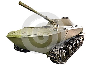 Experienced light amphibious tank K-90 isolated