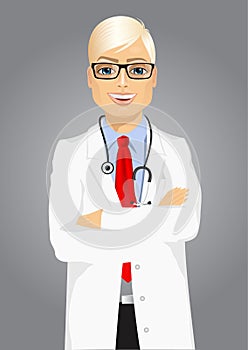 Experienced male doctor posing