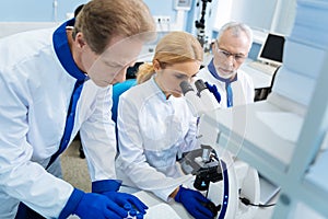 Experienced scientists developing medicine in the lab