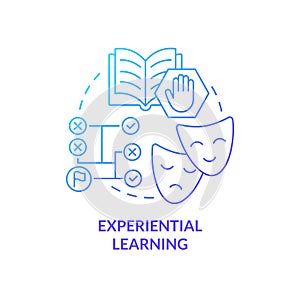 Experiential learning blue gradient concept icon