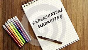 Experiential Marketing. your future target searching, a marker, pen, three colored pencils and a notebook for writing