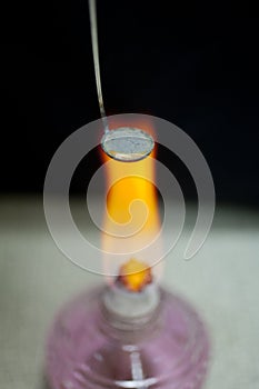 The experiment burn of copper