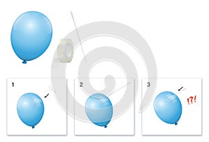 Experiment Fun Balloon Does Not Burst Adhesive Tape Needle