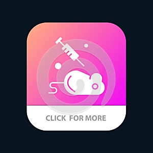 Experiment, Laboratory, Mouse, Science Mobile App Button. Android and IOS Glyph Version
