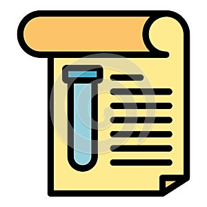 Experiment tube report icon color outline vector