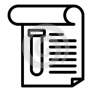 Experiment tube report icon, outline style