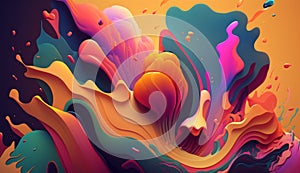 Experiment with vibrant colors to convey the feeling of Dynamic Energy Illustrate the idea of Fluidity through an abstract