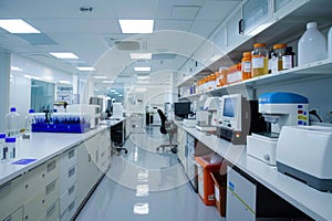 Experimental medical and pharmacological laboratory for the study of viruses and bacteria, treatment of viruses using