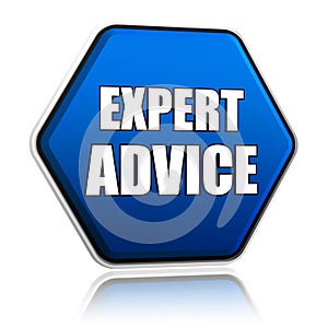 Expert advice in blue hexagon