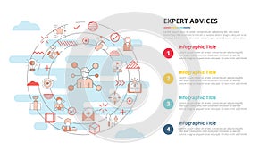 Expert advice concept for infographic template banner with four point list information