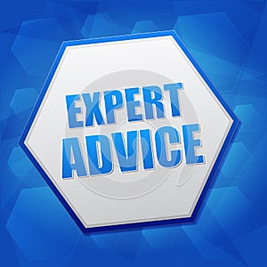 Expert advice in hexagon, flat design