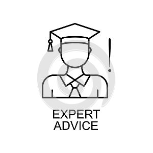 expert advice line icon. Element of human resources icon for mobile concept and web apps. Thin line expert advice icon can be used