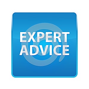 Expert Advice shiny blue square button