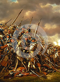 Nine Years' War ca 1692. Fictional Battle Depiction. Generative AI.