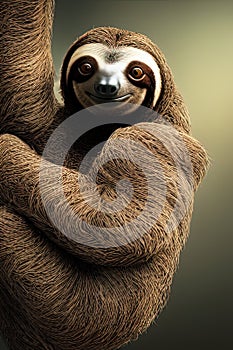 Unau (Linnaeusâs Two-Toed Sloth) Animal. Illustration Artist Rendering