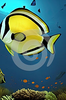 Wrought Iron Butterflyfish Animal. Illustration Artist Rendering