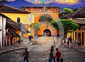 Antigua Guatemala, SacatepÃ©quez, Guatemala. Generative AI. photo