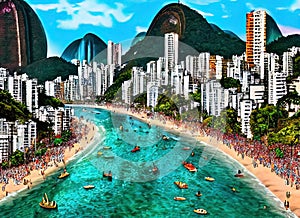 Rio das Ostras, Rio de Janeiro, Brazil. Generative AI. photo