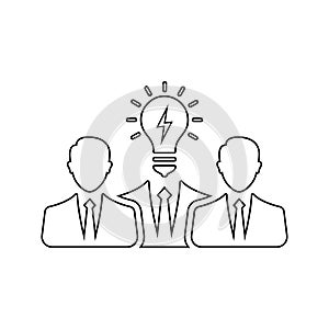 Expert, Creative team icon. Outline vector graphics