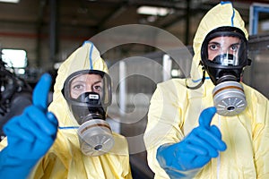 Expert disposing biohazard