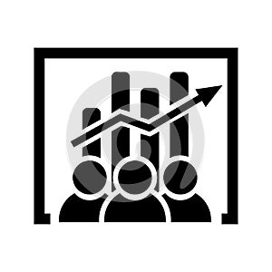 Expert, efficient team icon. Black vector design