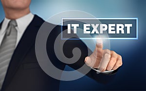 it expert pushing concept 3d illustration