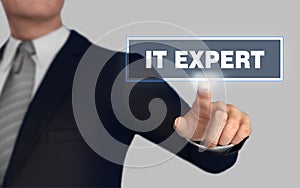 It expert pushing concept 3d illustration