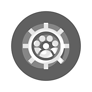 Expert group icon. Gray vector graphics