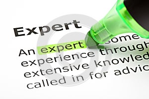 'Expert' highlighted in green photo